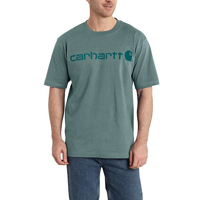 CARHARTT LOOSE FIT HEAVYWEIGHT SHORT-SLEEVE LOGO GRAPHIC T-SHIRT - SEA PINE