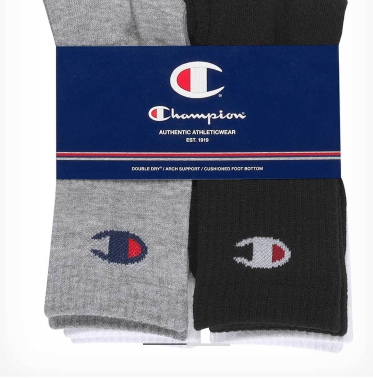 CHAMPION CREW SOCKS 6-PACK