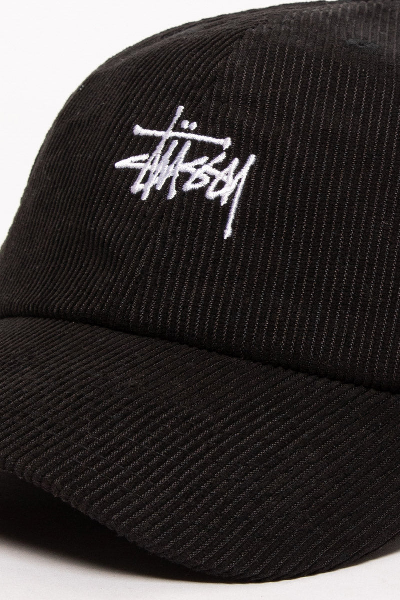 STUSSY GRAFFITI CORD LOW PRO CAP - BLACK