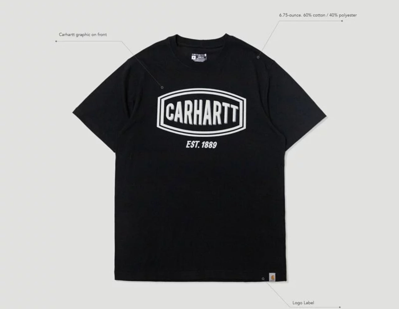 CARHARTT LOOSE FIT LOGO GRAPHIC T-SHIRT - BLK