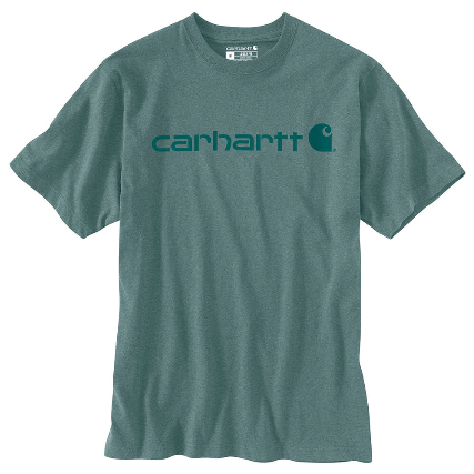 CARHARTT LOOSE FIT HEAVYWEIGHT SHORT-SLEEVE LOGO GRAPHIC T-SHIRT - SEA PINE