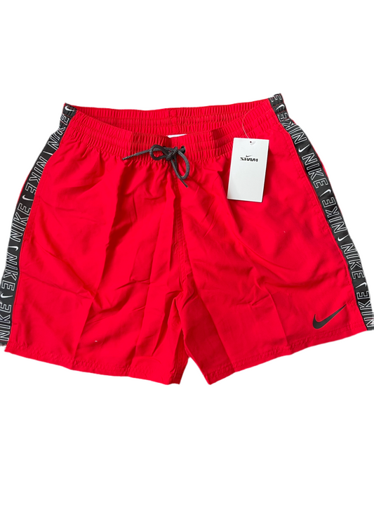 NIKE SWIM LOGO TAPE VOLLEY 5" SHORTS - RED