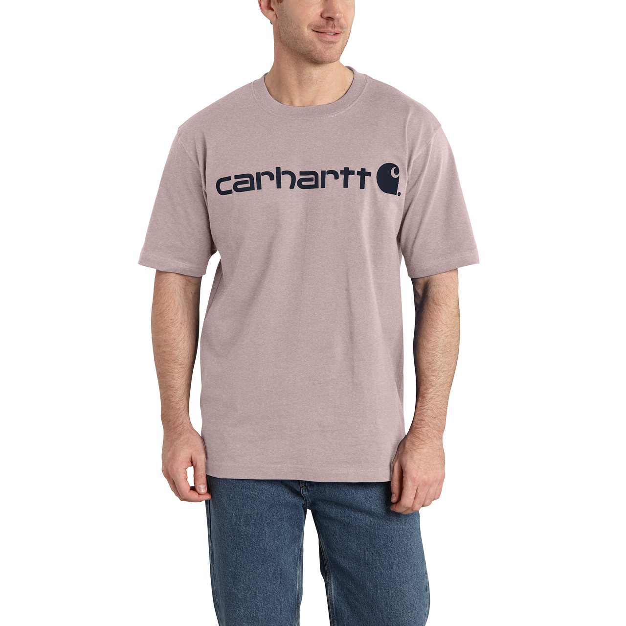 CARHARTT LOOSE FIT HEAVYWEIGHT SHORT-SLEEVE LOGO GRAPHIC T-SHIRT - MINK