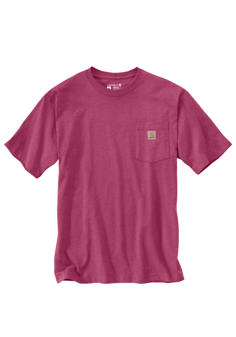 CARHARTT K87 HEAVYWEIGHT POCKET T-SHIRT - BEET RED HEATHER