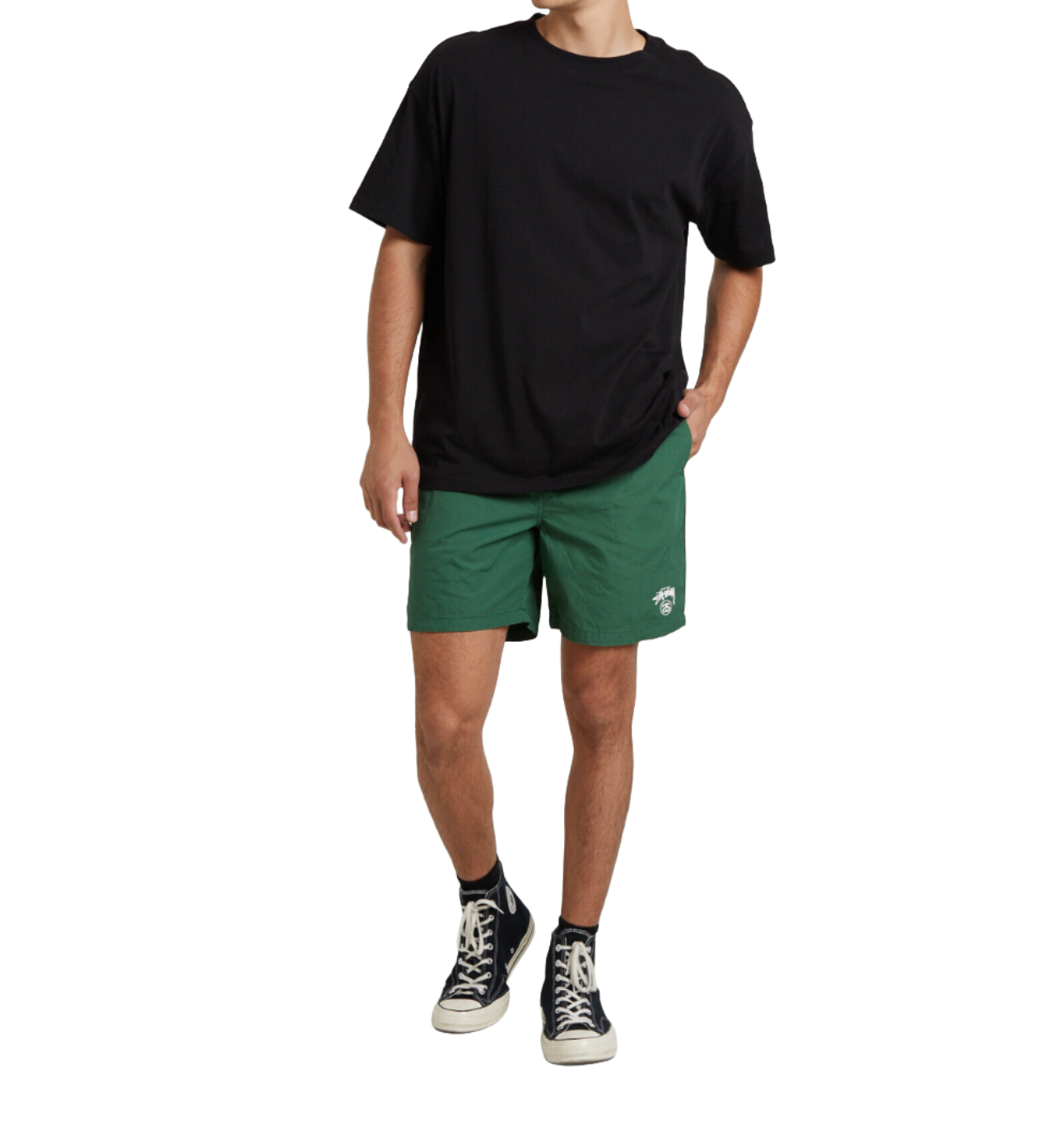 STUSSY BASIC STOCK BEACH SHORTS - GREEN