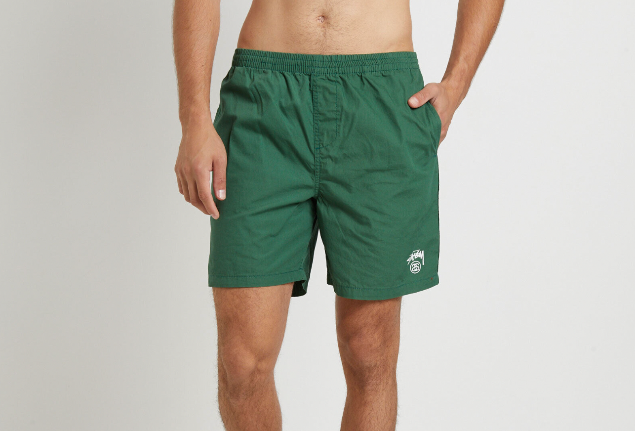 STUSSY BASIC STOCK BEACH SHORTS - GREEN